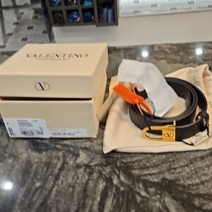 Valentino Black and Gold Belt Bag